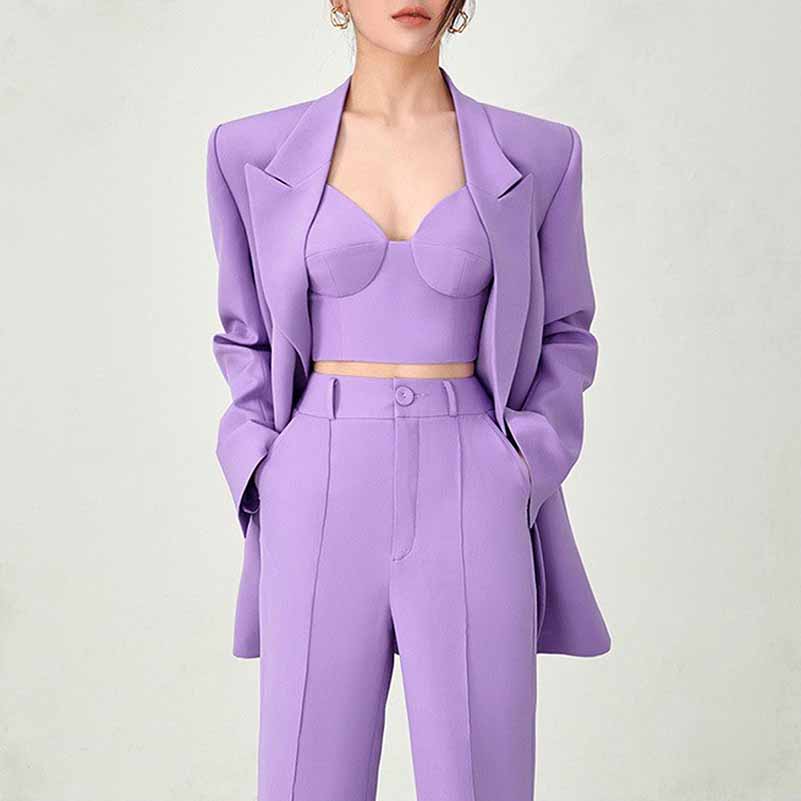 Women 3 Pieces Pantsuits Wedding Party Wear Suits Formal Business Suits