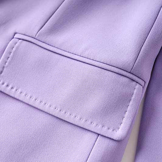 Women Lavender Pantsuit Fitted Blazer + Mid-High Rise Trousers Pantsuit Suit Office Wear