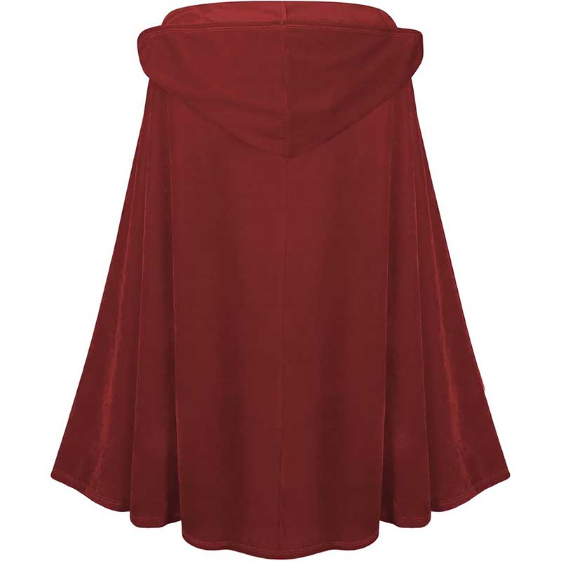 S&DCo. red hooded costume cape for women in a flowing design perfect for medieval-themed events