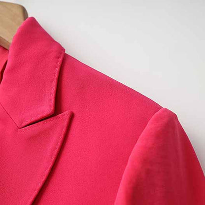 Women's Red One Button Blazer Dress Long Sleeve V Neck Bodycon Cocktail Dress