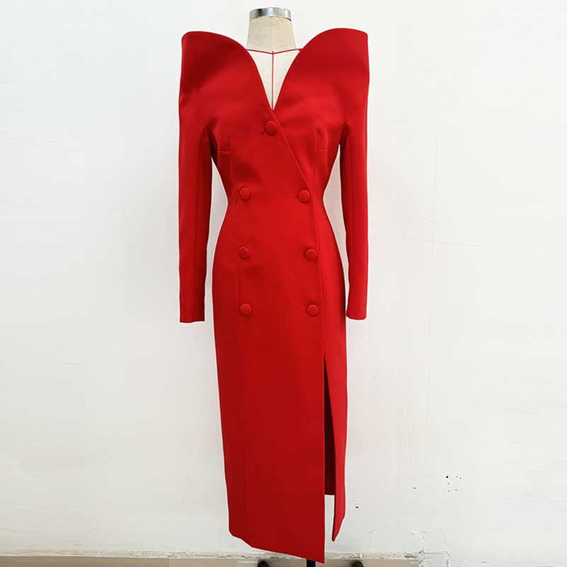 red formal dress with jacket Effortless Elegance: Red Dress with a White Blazer