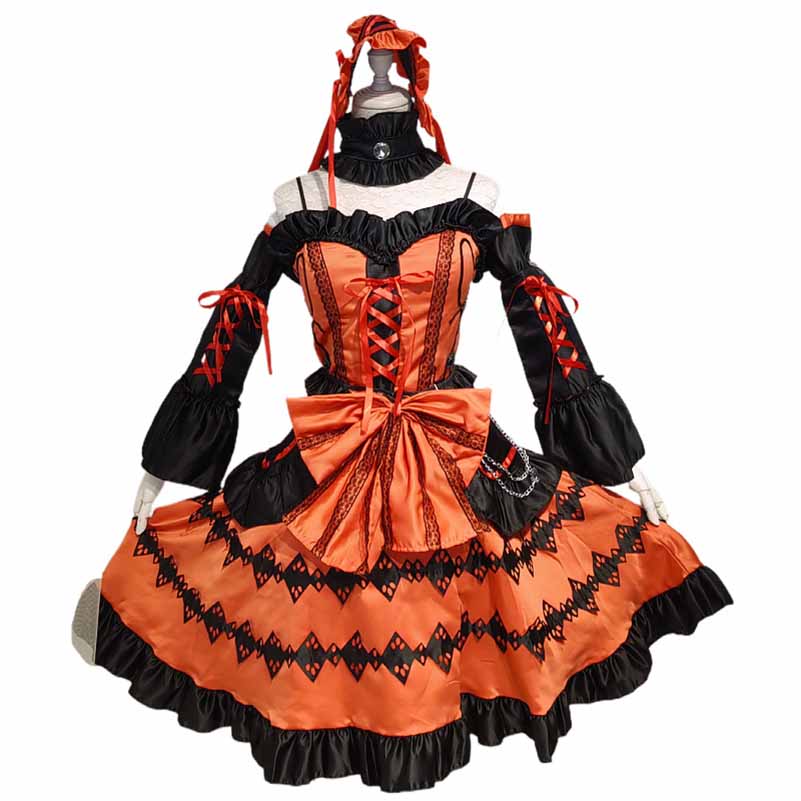 Red and Black Court Princess Dress Halloween Costume lolita Gothic Dress