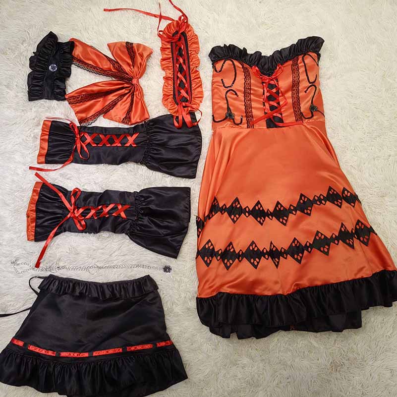 Red and Black Court Princess Dress Halloween Costume lolita Gothic Dress