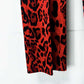 One-Button Blazer Suit Red Velvet Leopard Pantsuit