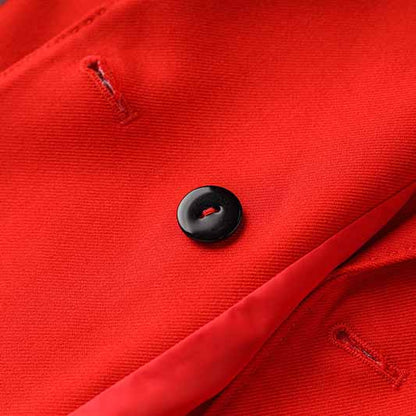 Double Breasted Red Pantsuit Blazer + Wide Leg Trousers Suit Formal Wear