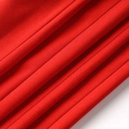 Double Breasted Red Pantsuit Blazer + Wide Leg Trousers Suit Formal Wear