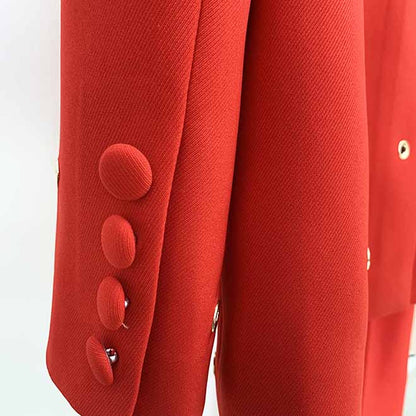 Women One Button Pantsuit Fitted Blazer + Flare Long Trousers Suit Pants Suit