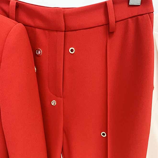 Women One Button Pantsuit Fitted Blazer + Flare Long Trousers Suit Pants Suit
