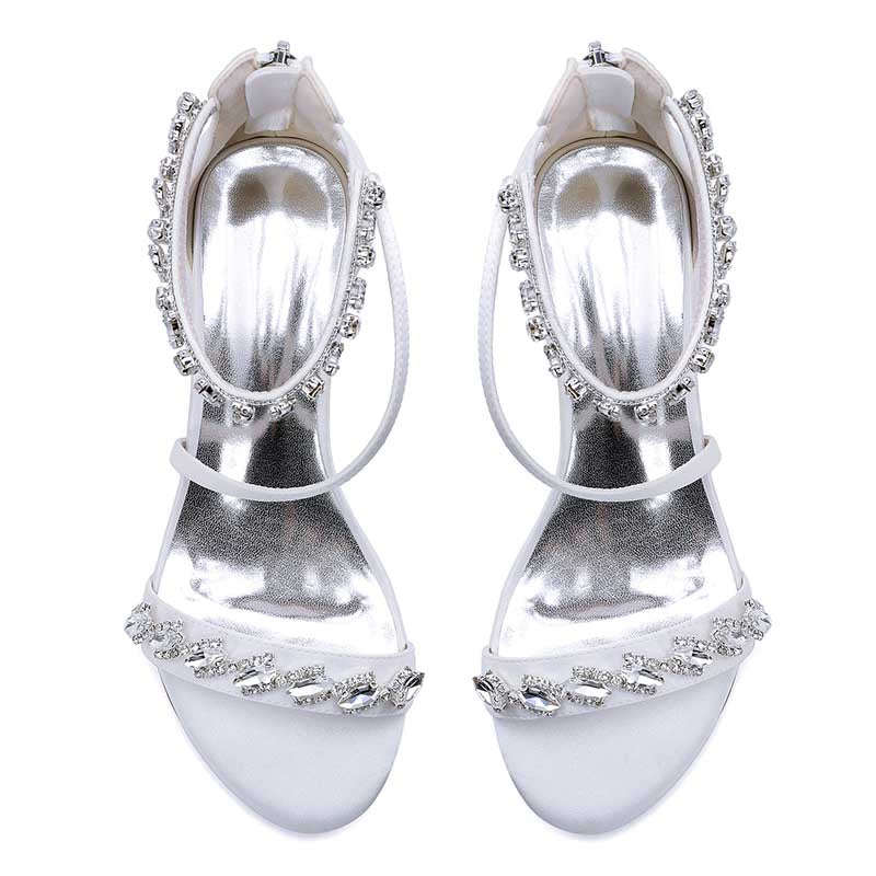 Elegant rhinestone bridal heels with sparkling embellishments for the perfect wedding look