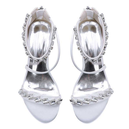 Elegant rhinestone bridal heels with sparkling embellishments for the perfect wedding look