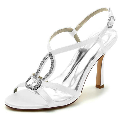 S&DCo. Rhinestone bridal high heels with elegant straps and sparkling embellishments