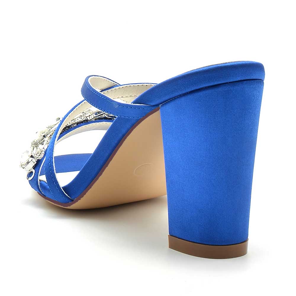 Elegant blue heels with rhinestone detailing, perfect rhinestone wedding shoes for women