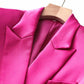 Women Loose fit Rose Blazer + Bra + Mini Skirt 3 Pieces Suit