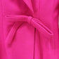 Women's Winter Autumn Bow Details Long Warm Hot Pink Coat