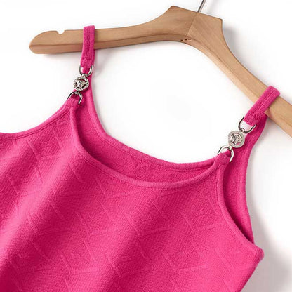 Hot Pink Knit Midi Dress