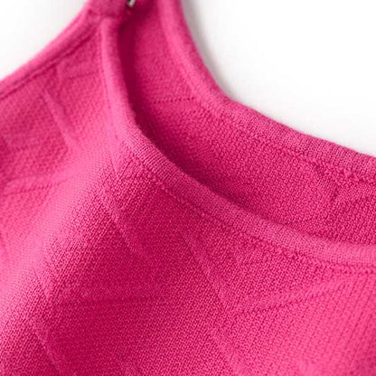 Hot Pink Knit Midi Dress