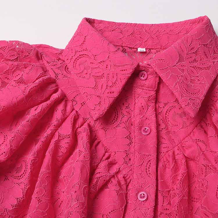 Women's lace shirt with bow