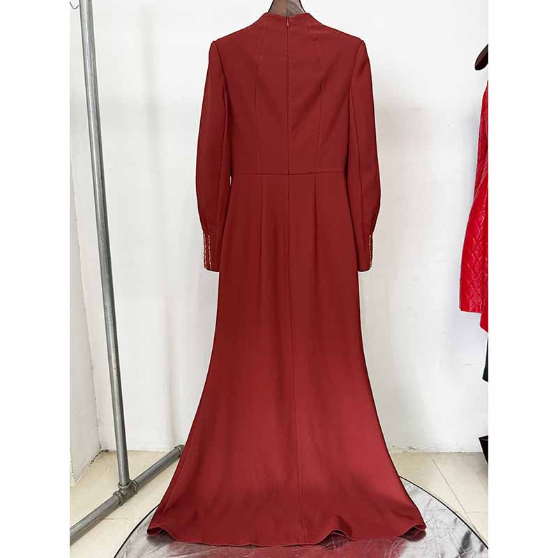 Crystal Embellished Cape Maxi Dress – Crossover Chest Flap Formal Gown