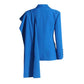 Women Royal Blue Blazer Trendy Jacket with Ribbon Detail