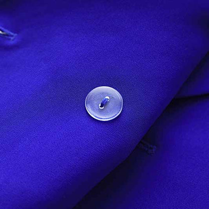 Women's Golden Lion Buttons Royal Blue Skirts Blazer Suit Jacket + High Waist Skirts Belt Suit