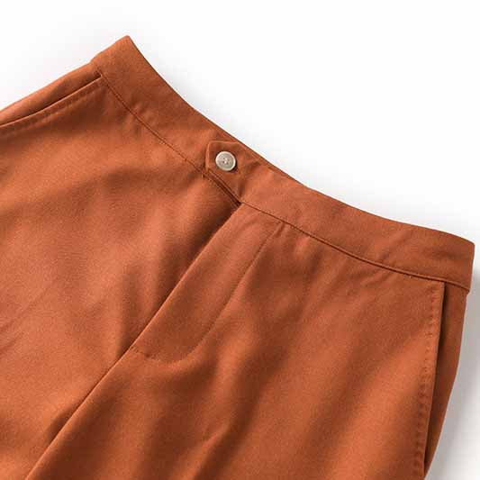 One Button Rust Orange Pantsuit Formal Suit Mid-High Rise Trousers Suit 2 Pieces Pantsuit