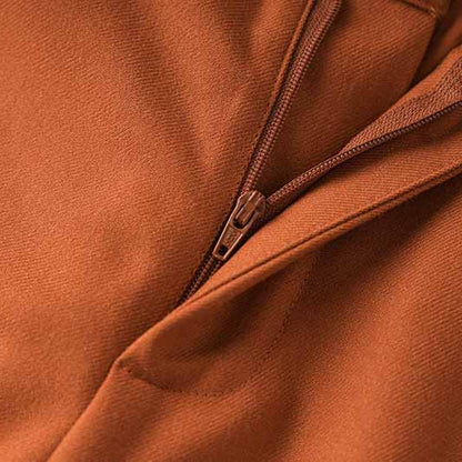 One Button Rust Orange Pantsuit Formal Suit Mid-High Rise Trousers Suit 2 Pieces Pantsuit