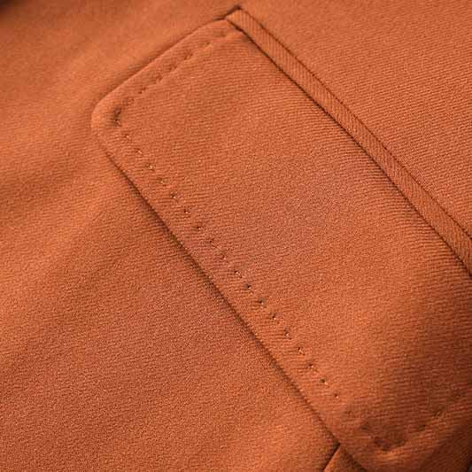 One Button Rust Orange Pantsuit Formal Suit Mid-High Rise Trousers Suit 2 Pieces Pantsuit