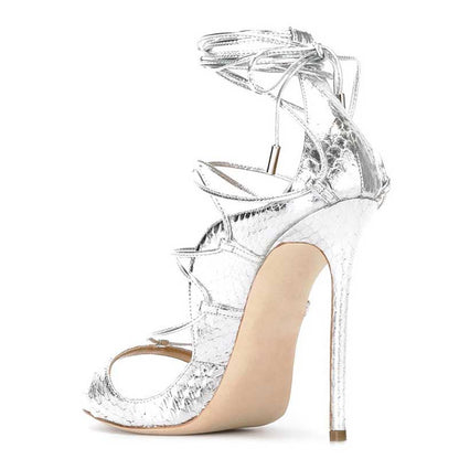 Womens Heeled Stiletto Strap Sandals Party Shoes