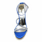 Women Ankle Strap Pump Beaded Chunky Wedding Prom Sandals