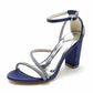 Women Ankle Strap Pump Beaded Chunky Wedding Prom Sandals
