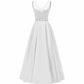 Satin Ball Gowns A-Line Glitter Evening Dress Women's Wedding Long V-neck Prom Dress