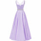 Satin Ball Gowns A-Line Glitter Evening Dress Women's Wedding Long V-neck Prom Dress