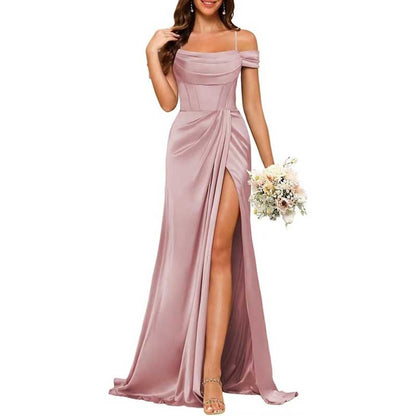 Long Bridesmaid Dresses For Wedding Spaghetti Strap Mermaid Prom Dress