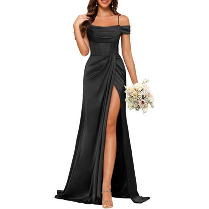 Long Bridesmaid Dresses For Wedding Spaghetti Strap Mermaid Prom Dress