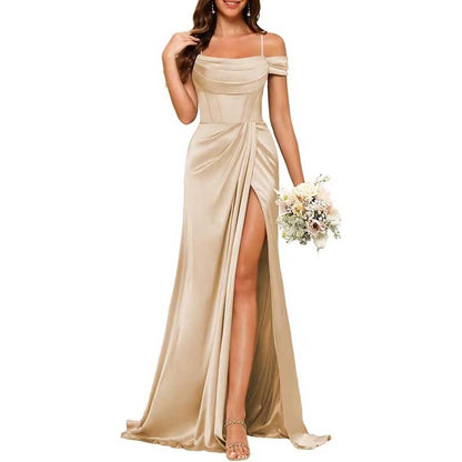 Long Bridesmaid Dresses For Wedding Spaghetti Strap Mermaid Prom Dress