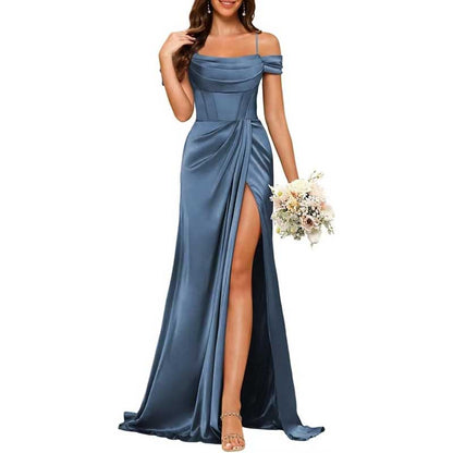 Long Bridesmaid Dresses For Wedding Spaghetti Strap Mermaid Prom Dress