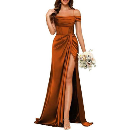 Long Bridesmaid Dresses For Wedding Spaghetti Strap Mermaid Prom Dress