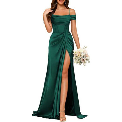 Long Bridesmaid Dresses For Wedding Spaghetti Strap Mermaid Prom Dress