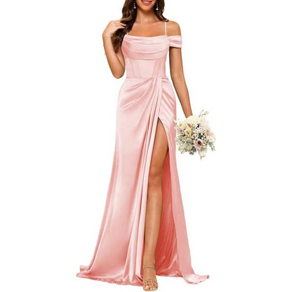 Long Bridesmaid Dresses For Wedding Spaghetti Strap Mermaid Prom Dress
