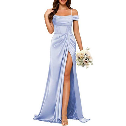 Long Bridesmaid Dresses For Wedding Spaghetti Strap Mermaid Prom Dress