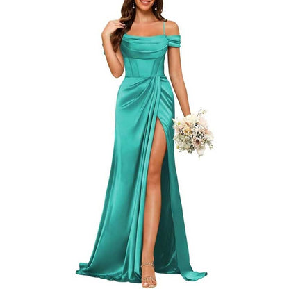 Long Bridesmaid Dresses For Wedding Spaghetti Strap Mermaid Prom Dress