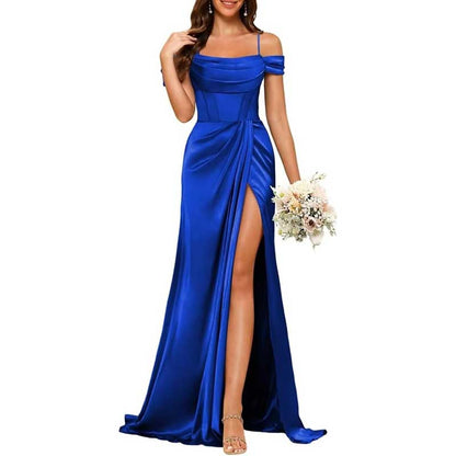 Long Bridesmaid Dresses For Wedding Spaghetti Strap Mermaid Prom Dress