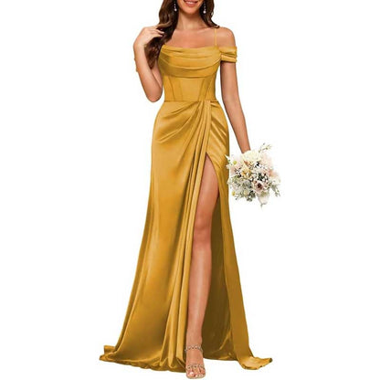 Long Bridesmaid Dresses For Wedding Spaghetti Strap Mermaid Prom Dress