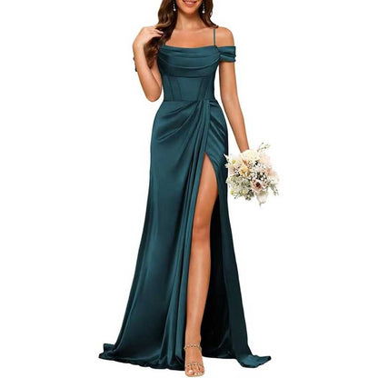 Long Bridesmaid Dresses For Wedding Spaghetti Strap Mermaid Prom Dress