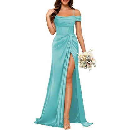 Long Bridesmaid Dresses For Wedding Spaghetti Strap Mermaid Prom Dress
