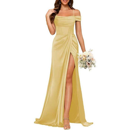 Long Bridesmaid Dresses For Wedding Spaghetti Strap Mermaid Prom Dress