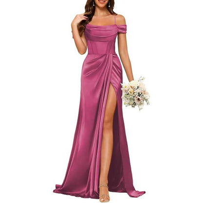 Long Bridesmaid Dresses For Wedding Spaghetti Strap Mermaid Prom Dress
