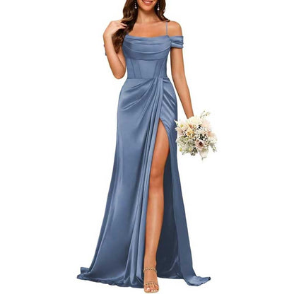 Long Bridesmaid Dresses For Wedding Spaghetti Strap Mermaid Prom Dress
