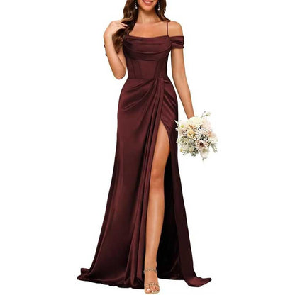 Long Bridesmaid Dresses For Wedding Spaghetti Strap Mermaid Prom Dress