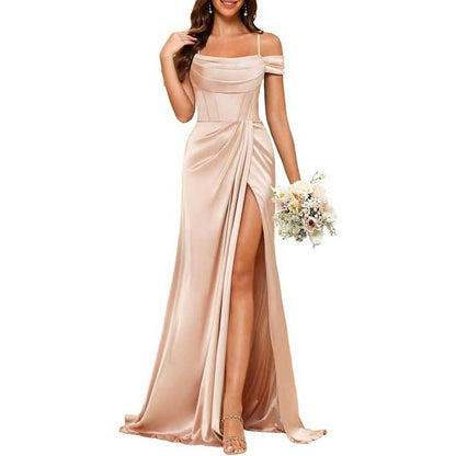 Long Bridesmaid Dresses For Wedding Spaghetti Strap Mermaid Prom Dress